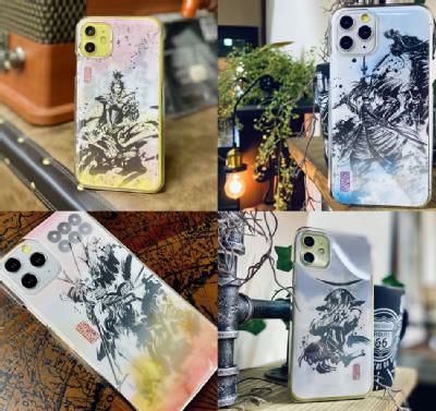 期間限定】墨絵師御歌頭「三変化スマホケース」(名言版)iP7,8,X,XS,11